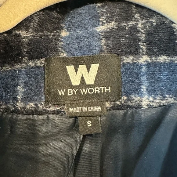 Worth Blue and White Plaid Jacket - Picture 3 of 5